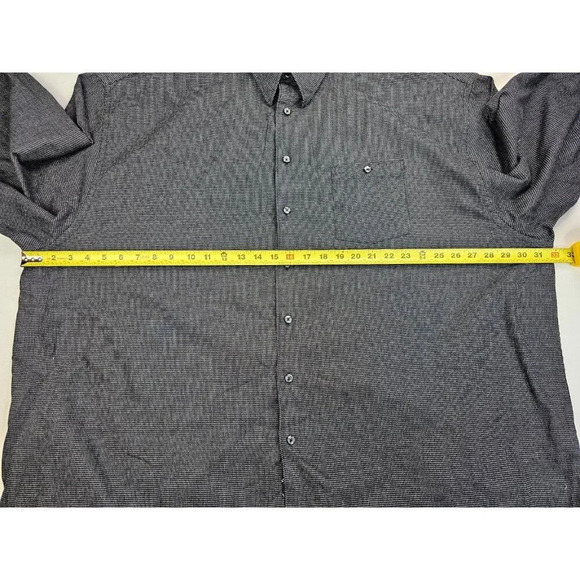 Stafford Relaxed Fit Size 20 35-36 Men's Charcoal Black Button Down Long Sleeve - Picture 3 of 10
